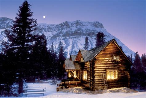 Winter Cabin At Night Some Of My Favs Pinterest