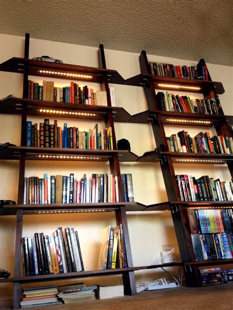 Leaning Bookshelves With Led Lighting 5 Steps With Pictures