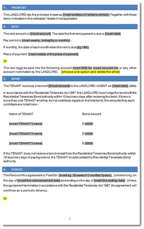 Tenancy agreement sample in word. Residential Tenancy Rental Lease Agreement Victoria