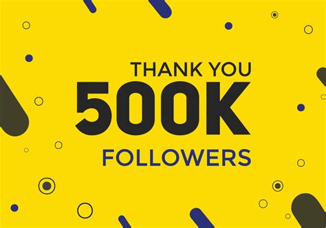 500k Followers Thank You Colorful Celebration Template Social Media Followers Achievement