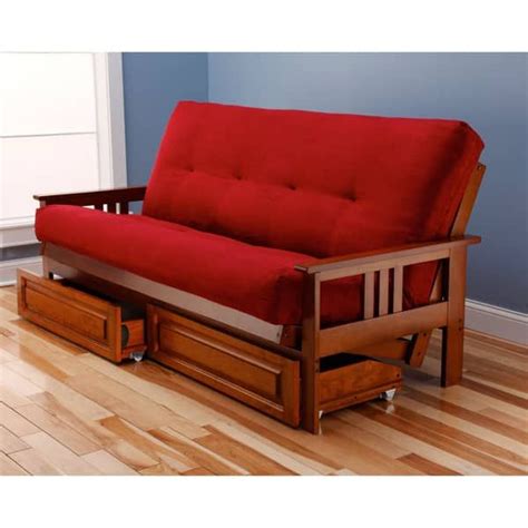All you need is a damp cloth to wipe this futon mattress clean. Porch & Den Kern Full-size Storage Futon with Suede ...