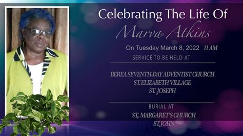 Marva Atkins Funeral Service Youtube