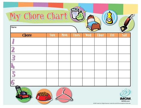 Kids Free Chore Chart Template Printable Templates