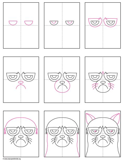 Luckily, he has some pretty distinctive features, like the dark rings around his eyes and his famous. Grumpy Cat - Art Projects for Kids
