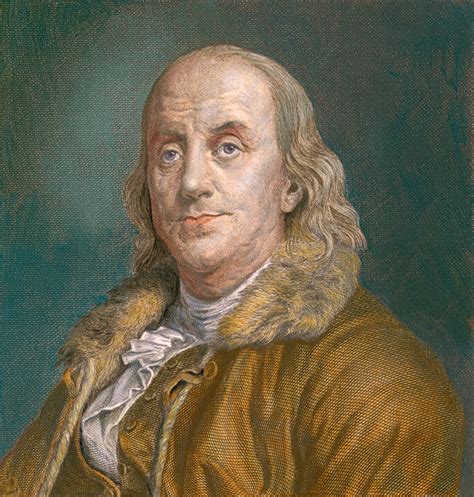 Benjamin Franklin In 1883 Portrait Franklin Did Not Wear The Powdered ...