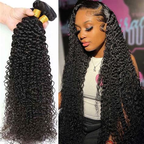 Best Kinky Curly Bundles 12a Human Hair Extensions Water Wave Wavy