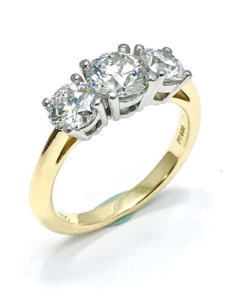 Tiffany Co Carat Total Three Diamond Platinum And Yellow Gold Ring
