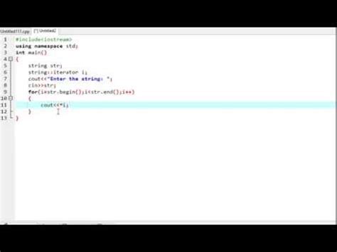 string print using iterator in c++ - YouTube