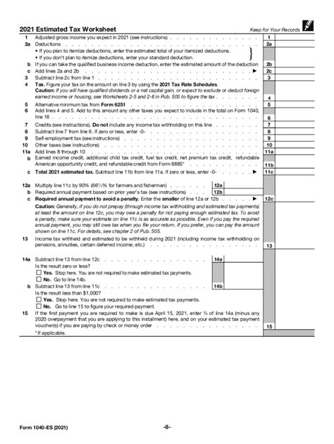 2021 Form Irs 1040 Es Fill Online Printable Fillable Blank Pdffiller