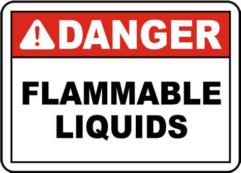 Danger Flammable Liquids Sign J1659 By