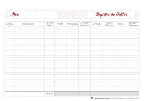 Plantilla De Registro De Gastos Descargable Gratis Budgetmaster