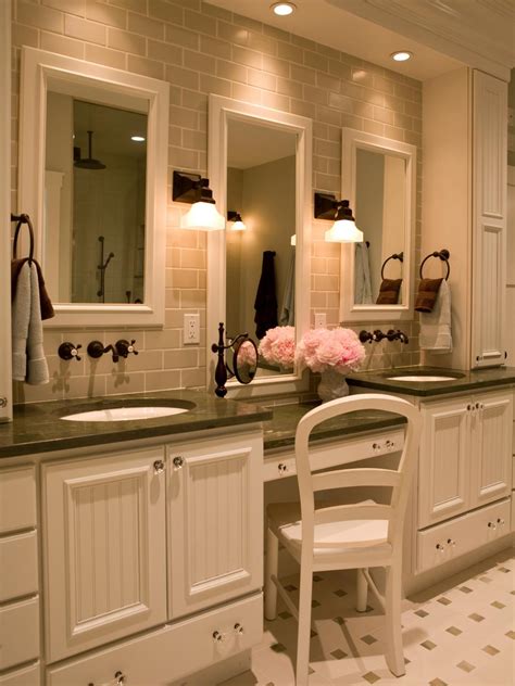 Not all bathrooms have vanities, but those that do have ample space for all sorts of personal care items like hair driers, makeup, dental care, and more. Makeup Vanity - Dressing Table | HGTV