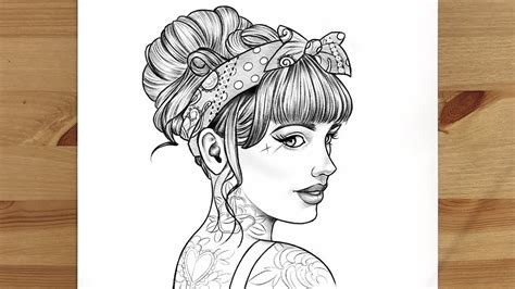 How To Draw A Beautiful Girl With A Rockabilly Hairstyle 4 Pencil