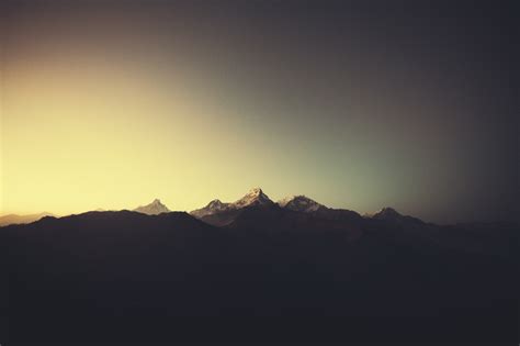 Landscape Nature Mountain Sunset Sunrise Sunlight Blurred Nepal