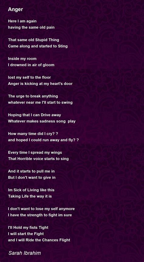 Anger Anger Poem By Sarah Ibrahim