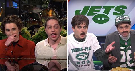 He is a cast member on saturday night live. Timothée Chalamet and Pete Davidson SNL Skits | Videos ...