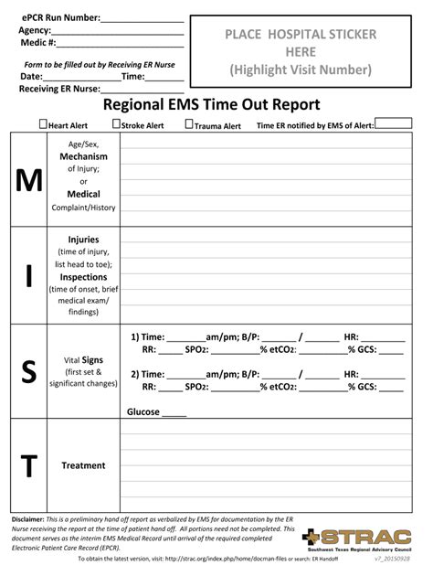 Ems Handoff Report Template Fill Out And Sign Online Dochub