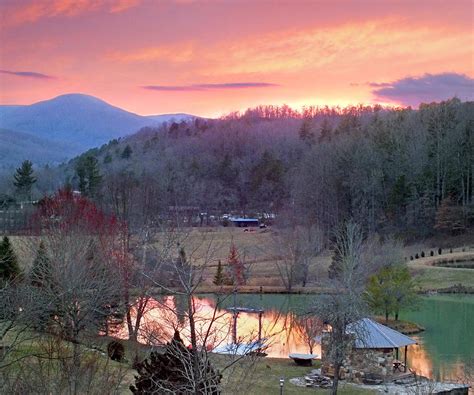 Mountain Country Farm With Ponds At Sunset Photograph By Duane