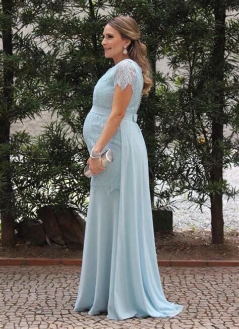 Vintage V Neck Long Chiffon Maternity Dress 2017 New Arrival Woman
