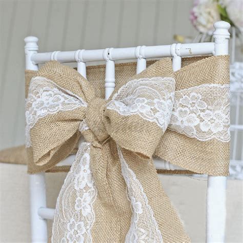 You're in the right place for burlap wedding chair sashes. 15 x 240cm Vintage Hessian Burlap Jute Lace Chair Sashes ...