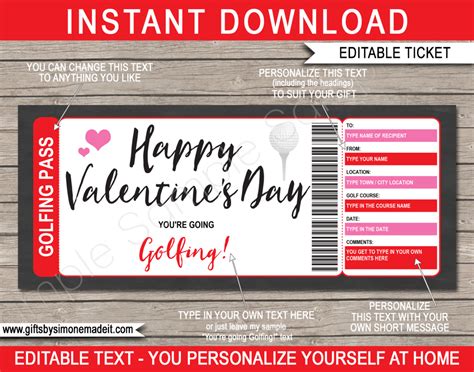 Golf lesson gift certificate is a popular image resource on the internet handpicked by pngkit. Valentine's Day Golfing Gift Voucher intended for Golf ...