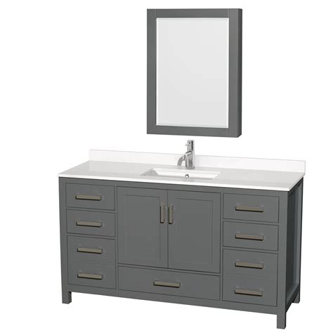 Choose the cabinet style, door <p>streamline your bathroom aesthetic with medicine cabinets made for simplicity and style. 60" Single Bathroom Vanity with Color, Countertop, Mirror ...