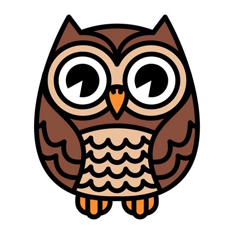 Cute Cartoon Owl Bird With Big Eyes In Sitting Position 540409 Vector