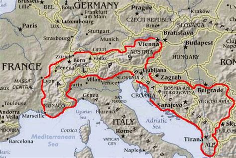 Northern Italy And Switzerland Map