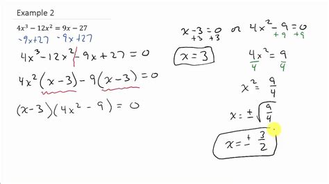 To factor a cubic polynomial, start by grouping it into 2 sections. Solving Polynomial Equations by Factoring - YouTube