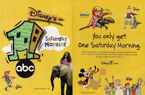 Abc Disneys One 1 Saturday Morning 1999 Print Magazine Ad Cartoons