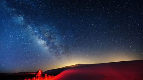 Mountain Silhouette Landscape Sky Starry Night Milky Way Hd