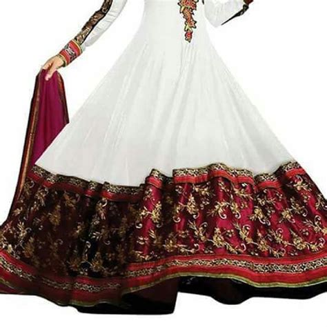 Buy Florence White Georgette Embroidered Semi Stitched Salwar Suit Online ₹809 From Shopclues