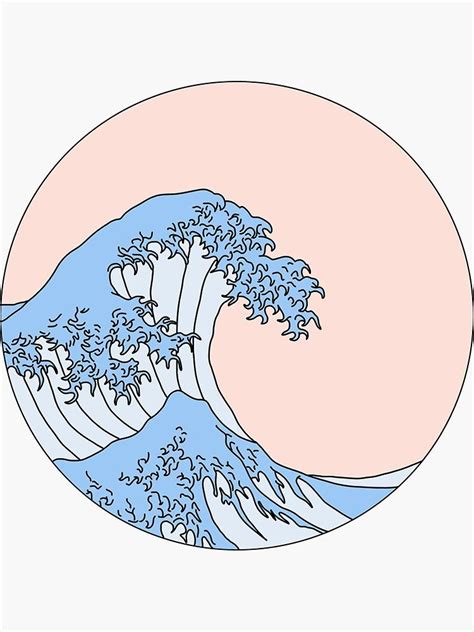 Aesthetic Wave Sticker For Sale By Emilyg22 Aesthetic Drawing