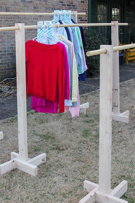 Homemade Clothes Rack For Yard Sale How To Make A Makeshift Clothes