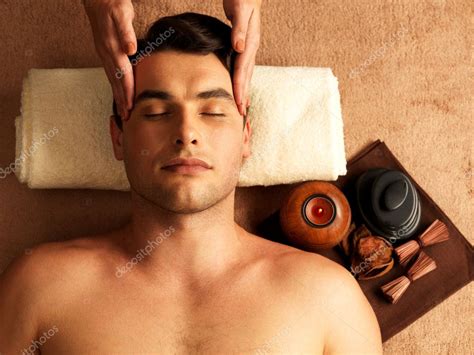 Man Having Head Massage In The Spa Salon Stock Photo Image By Valuavitaly