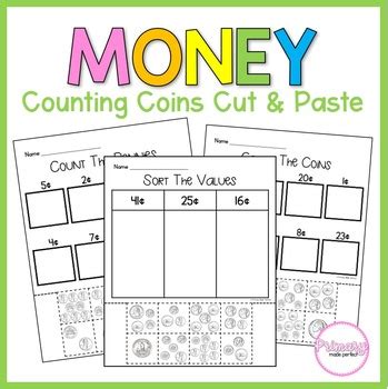 Become a patron via patreon or donate through paypal. Money Worksheets | Cut and Paste Activities | 1st Grade ...