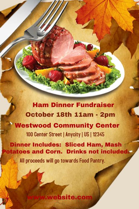 Ham Dinner Fundraiser Template Postermywall