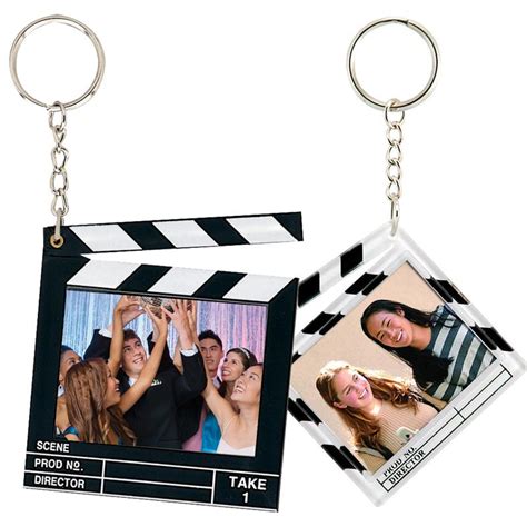 Film Or Cinema Movie Photo Clapboard Keychain For Diy Personalized