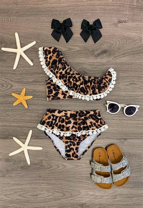 Girls Cheetah One Shoulder Swimsuit Cheetah Bathing Suit Etsy In 2021