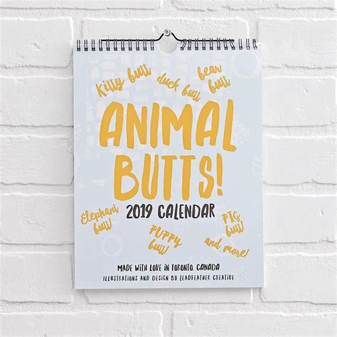 Welcome Every Month Of The New Year With A New Animal Butt Includes