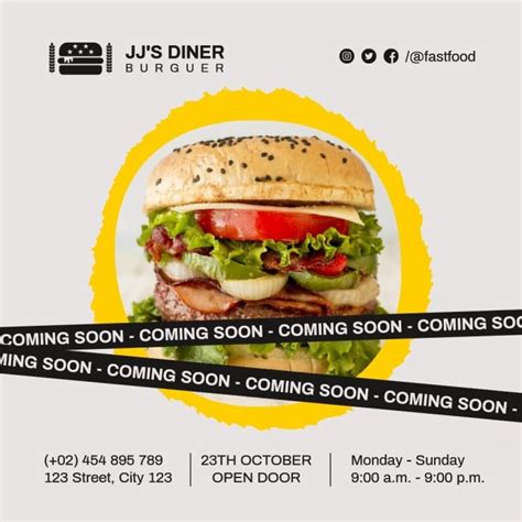 Free Restaurant Coming Soon Instagram Post Template