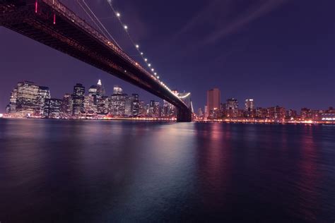 Fotos Gratis Agua Horizonte Ligero Puente Noche Amanecer Ciudad