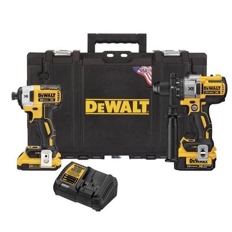 Dewalt 20 Volt Max Xr Lithium Ion Cordless Drilldriver And Impact Combo Kit 2 Tool With 2ah