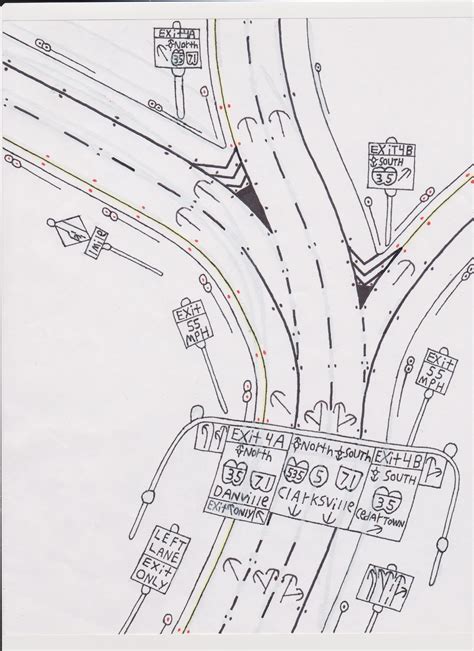 Freeway To Freeway Interchange Road Drawing Highway Drawing How To
