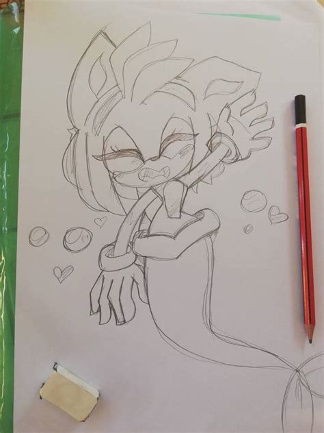Amy Rose Mermaid Happy Pencil By Glassyv On Deviantart