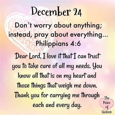 December 24 The Peace Of Heaven Daily Bible Verse Daily Spiritual