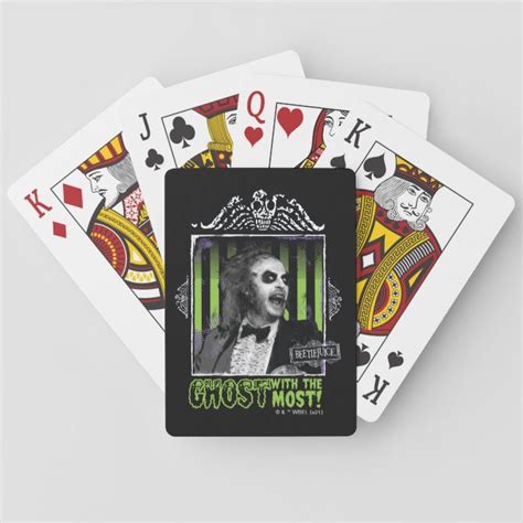 Beetlejuice Ghost With The Most Portrait Playing Cards Zazzle