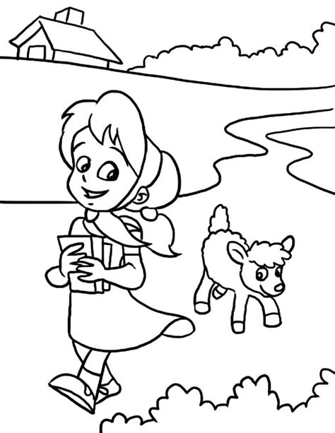 Drawing Mary Had A Little Lamb Coloring Pages Color Luna