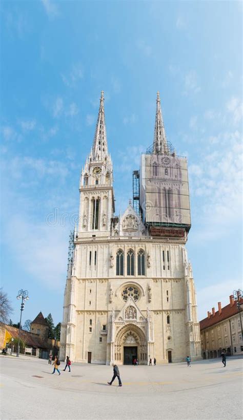 The Zagreb Cathedral In Croatia Gothic Style Roman Catholic Church