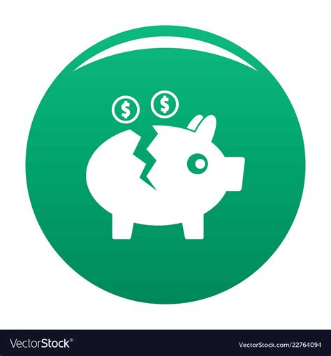 Piggy Bank Icon Green Royalty Free Vector Image